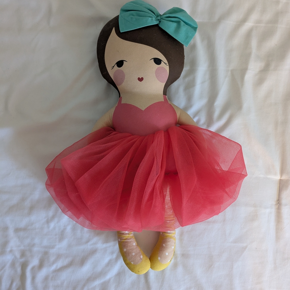 Charming Pink Doll with Blue Bow